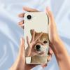 For iPhone 16e Case Pinch Dog Mouth Pattern Printing Straight Edge TPU Phone Back Cover