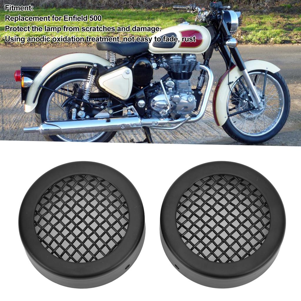 2pcs Motorcycle Turn Signal Light Cover Iron Guard Protector Replacement for Enfield 500