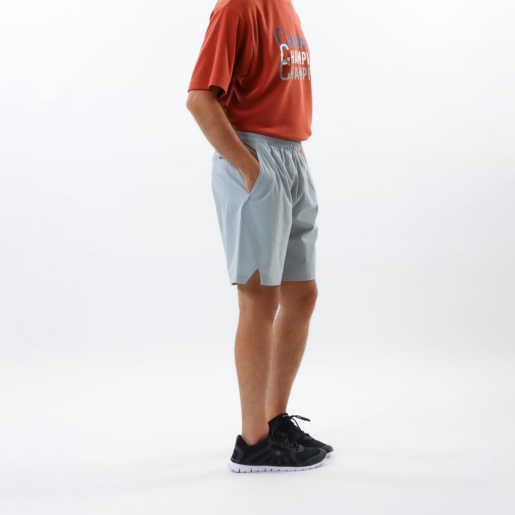 Champion Sports Light Men's Shorts, Stretch, Water-Repellent, One-Point Logo, Gray, C3-ZS502