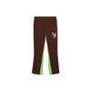 Embroidered Pattern Elastic Waist Mid-Rise Knit Sports Track Pants Men Bottoms Chestnut-Brown 622822-01