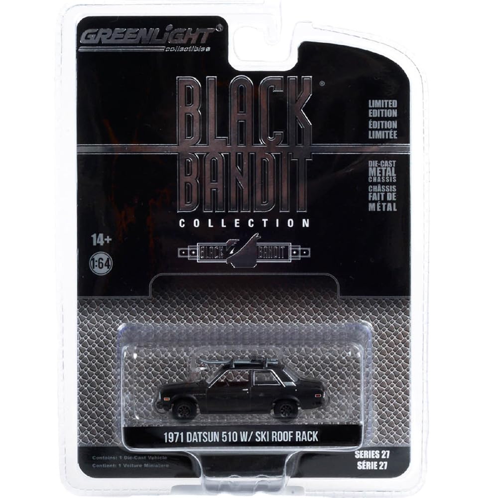 GREENLIGHT 164 Scale “Black Bandit Series 27-1971 Datsun 510 with Roof Rack”