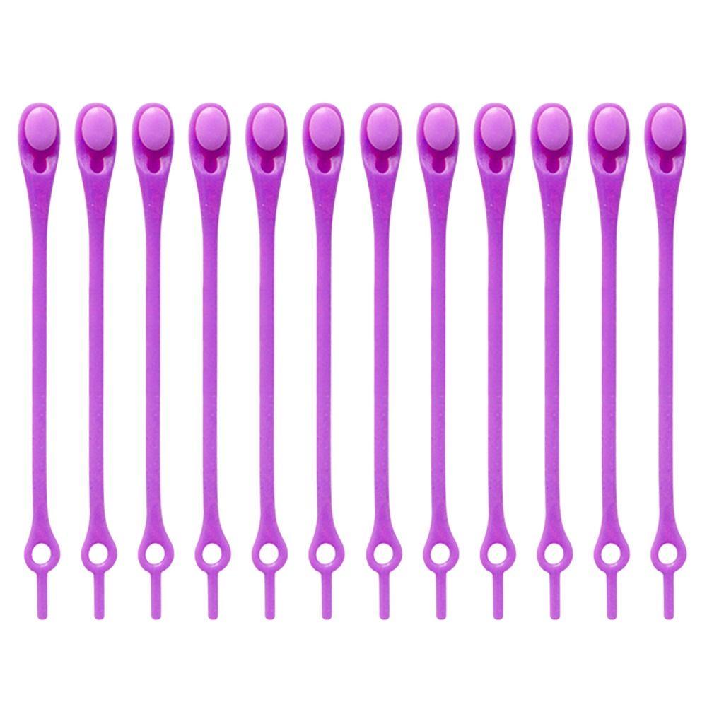 

12Pcs/set Solid Color Stretch Shoelace Elastic Lazy People s Shoe Strap Useful Sneakers Laces фіолетовий