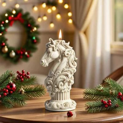 Moule en Silicone de Qualité Supérieure 3D Exquis Tête de Cheval pour la Fabrication de Bougies Aromathérapeutiques DIY Moule Créatif pour Décoration Intérieure Artisanat pour Résine