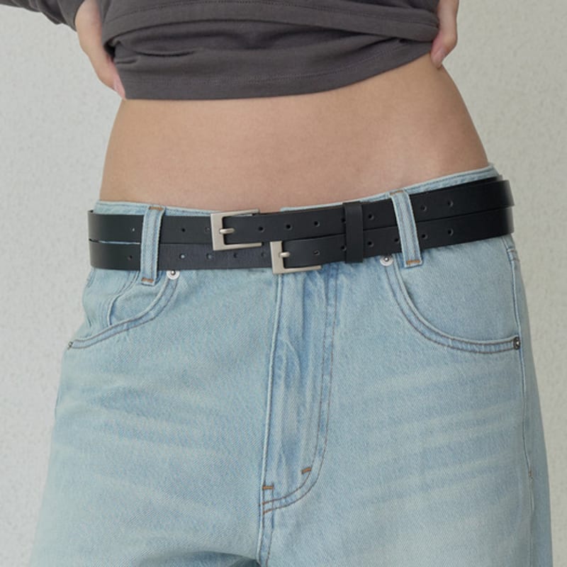 

Ordes DOUBLE BUCKLE LEATHER BELT OS