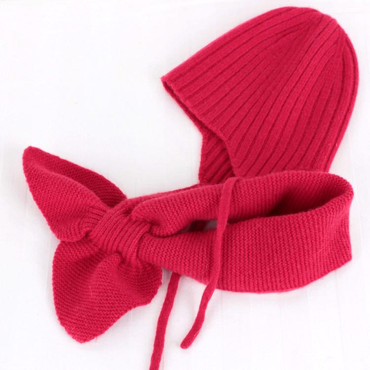 Unisex Cashmere Hat & Scarf Set for Kids (1-5 Years) - Solid Color Knit for Spring & Autumn