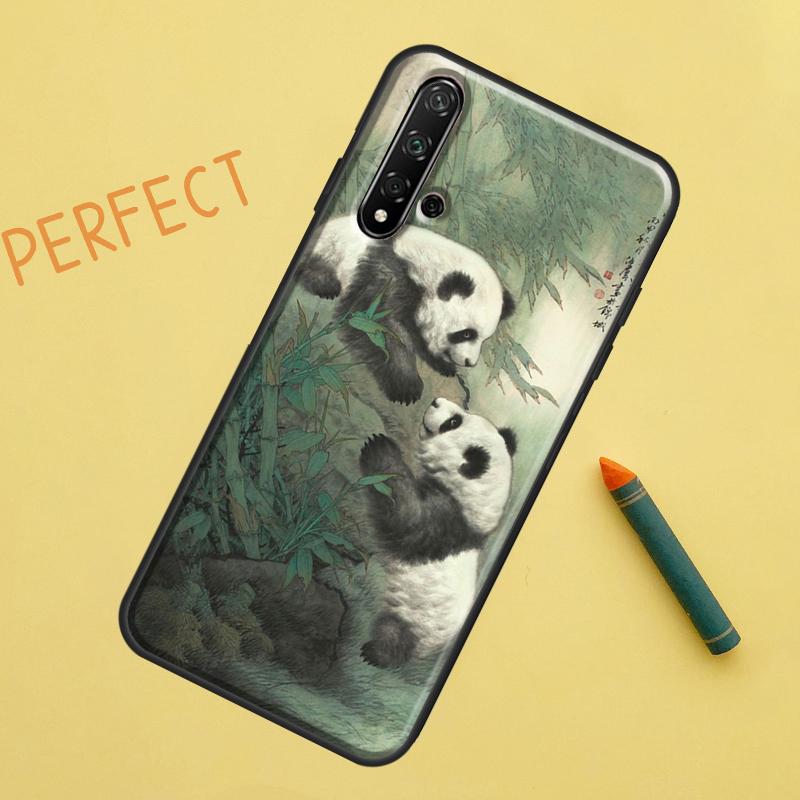 Panda Animal Cute Bear For Huawei Nova 8i 12i 11i 12s Y73 Y72 Y61 Y91 Y90 Y70 Y60 9 10 SE P30 P40 Lite P60 Pro Case