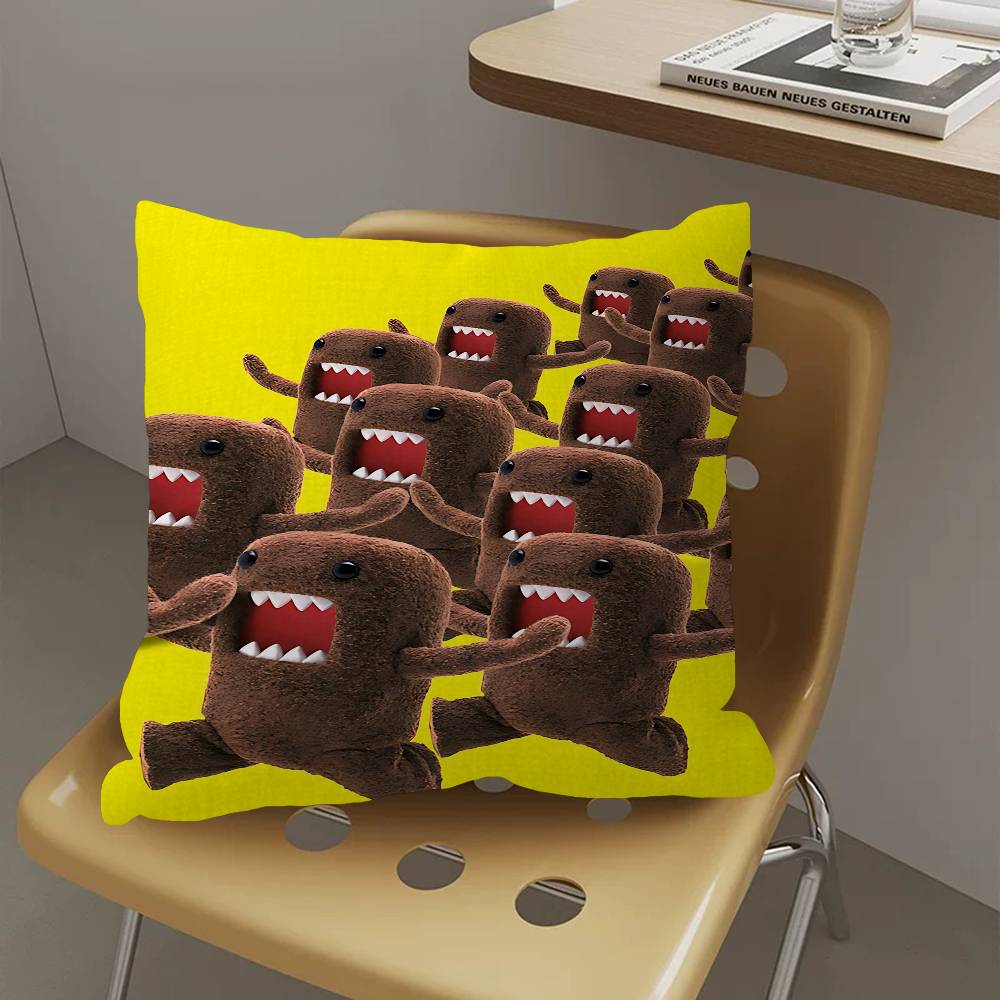 Cute Domo-Kun Pillow Cover Sofa Cushion Cover Home Room Decoration Children Gift