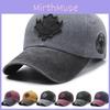 Fashion Waterwashed Cotton Baseball Cap With Maple Leaf Decoration Design For Outdoor Wear