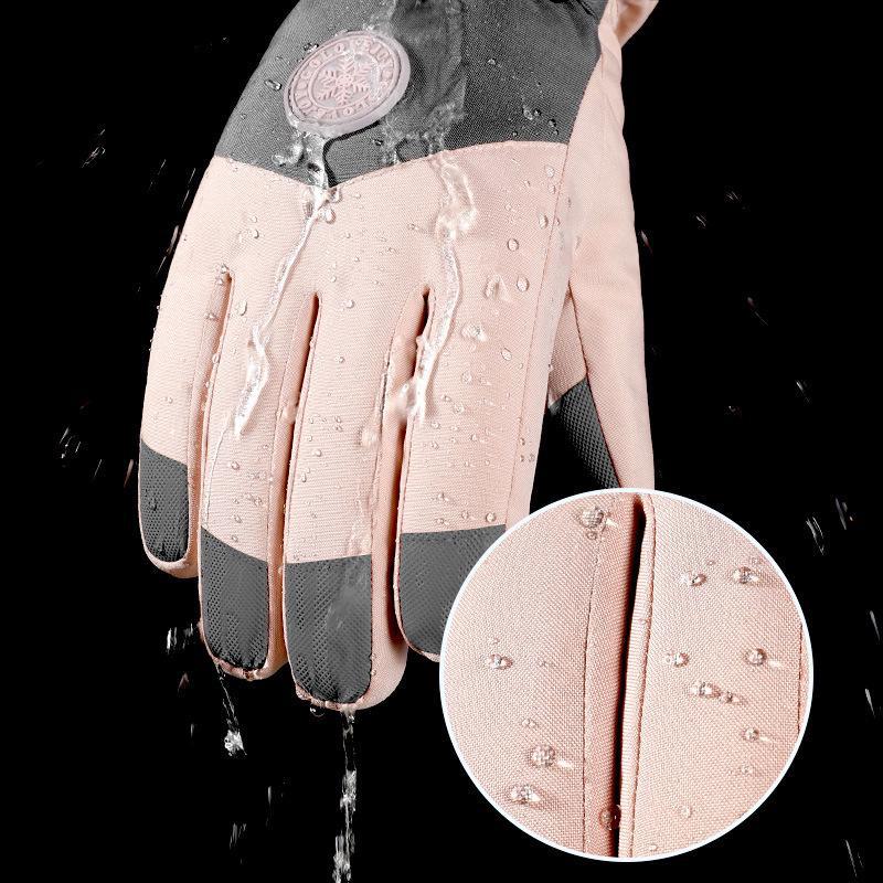 Women's Winter Ski Gloves: Thick, Velvet-Lined, Touchscreen-Compatible, Warm, Water-Resistant; Ideal for Snow Sports and Outdoor Activities.