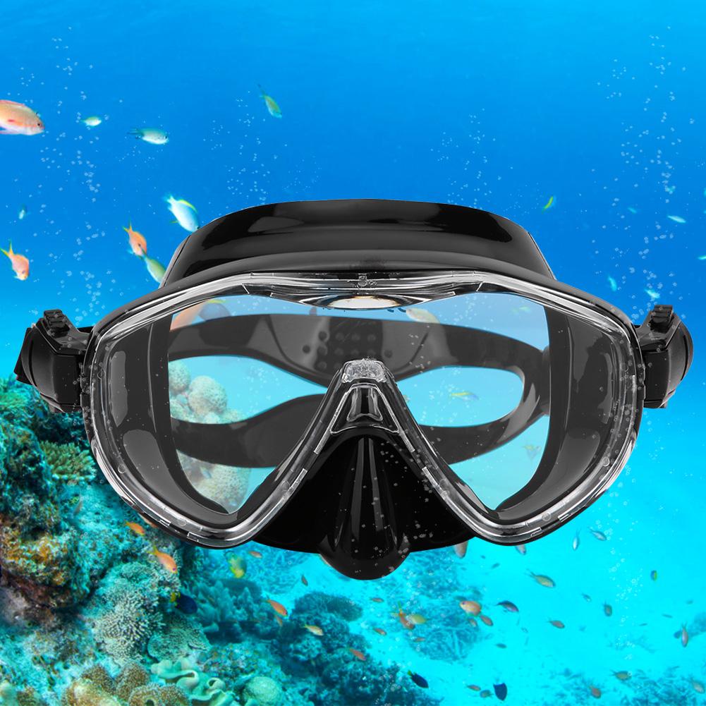 Adult Diving Goggles Face Shield Glasses Silicone Professional Snorkeling EquipmentsMK‑101  Black