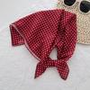 Retro black polka dot small square scarf commuting versatile neck protection scarf high-end temperament scarf niche neck scarf