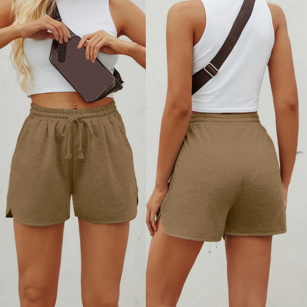 Women's Fashion Casual Solid Color Sports Loose Straight Short Pants