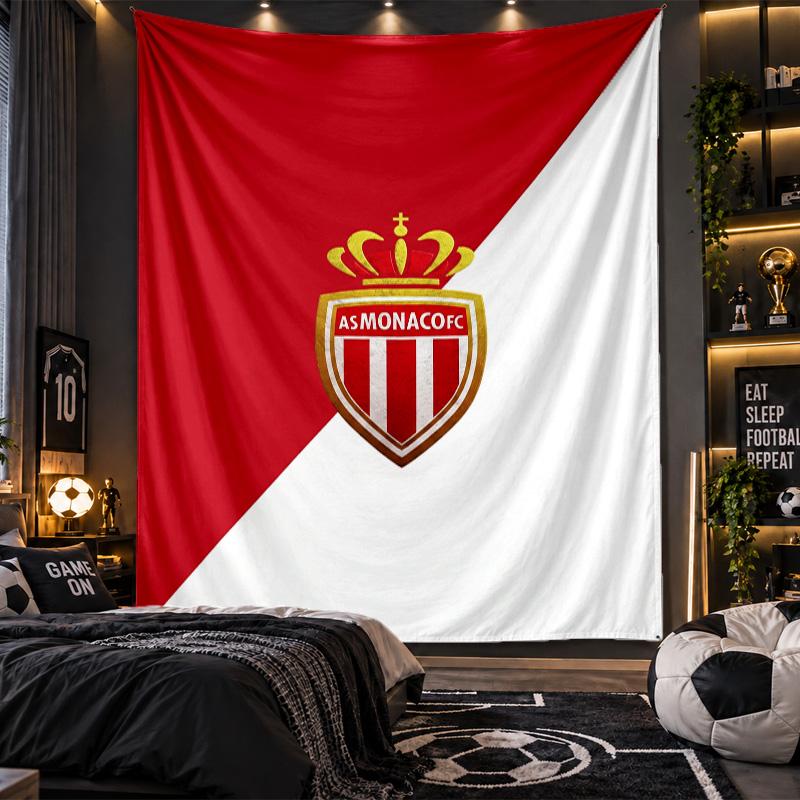 Wall Hanging Tapestry Monaco FC Print Cloth for Living Room Bedroom Home Decor