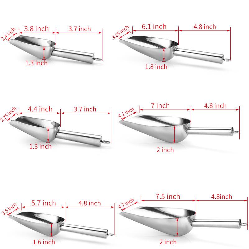 Stainless Steel Multi-functional Ice, Grain, Popcorn, Candy, and Coffee Bean Scoop