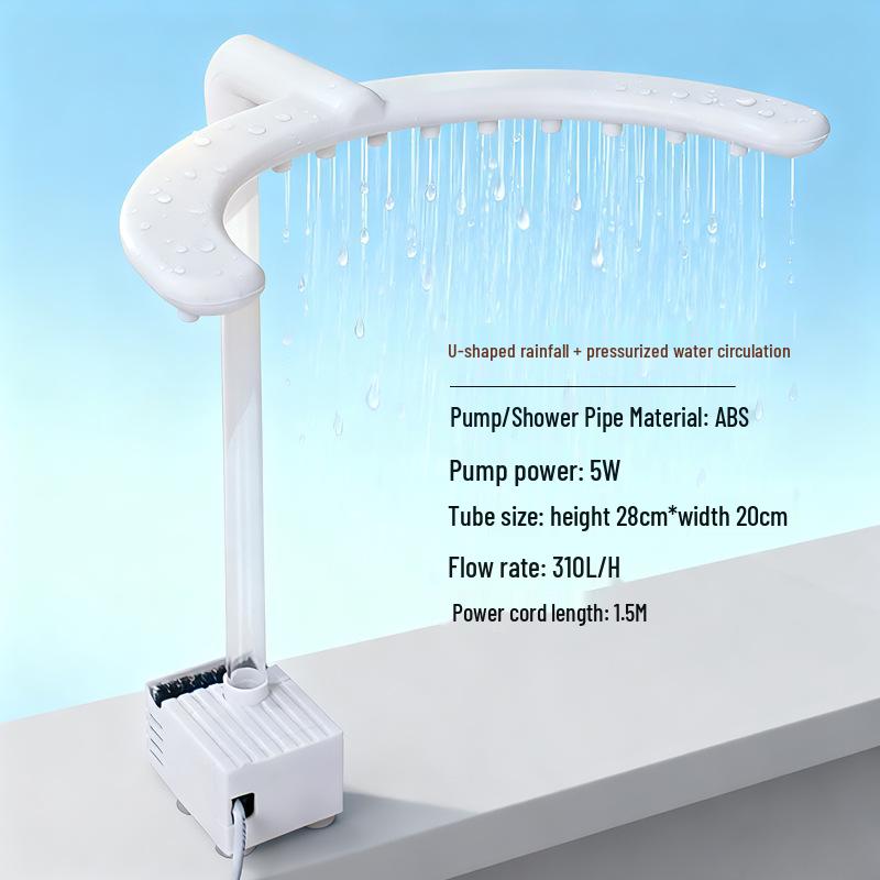 

U-Shaped Rain Shower Head: Home Salon Hair Washer with Even Spray & Portable Water Pump, Multiple Outlets