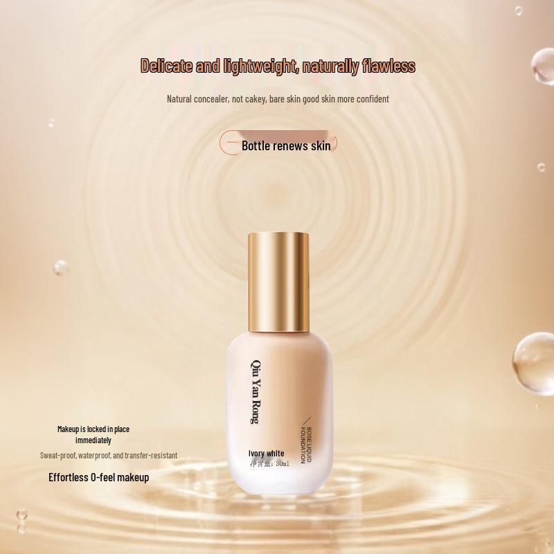 Rong Bosein Long-lasting Waterproof Foundation – Hydrating, Non-transfer, Sweat-proof for Dry/Oily Skin
