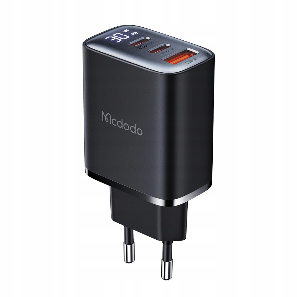 Mcdodo Fast Charger For Iphone 2Xusb-C 1Xusb Pd 30W Led Meter