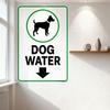 Dog Water Sign, Dog Silhouette Metal Tin Sign for Pet Supplies Store, Home Decor, Pet Shop, White Background Green Border with A