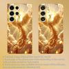 Fashionable Eagle Gold Plated Glass Phone Case Suitable for Samsung Galaxy S26 S25 S24 S22 S21 S20 FE/Ultra/Plus Anti Drop