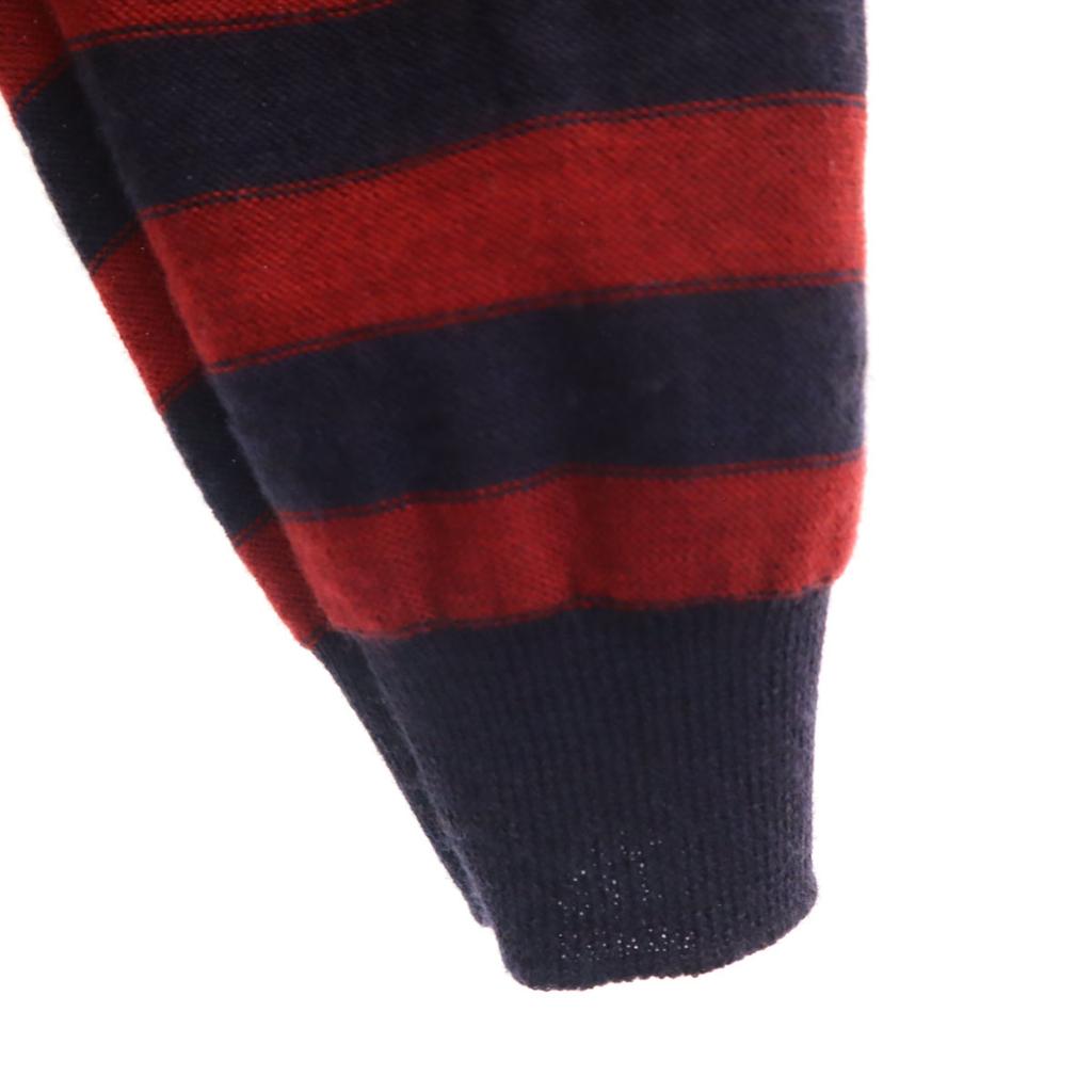 Sonia Rykiel made in Italy Border Pattern Long sleeve knit Red sweater Men's Used