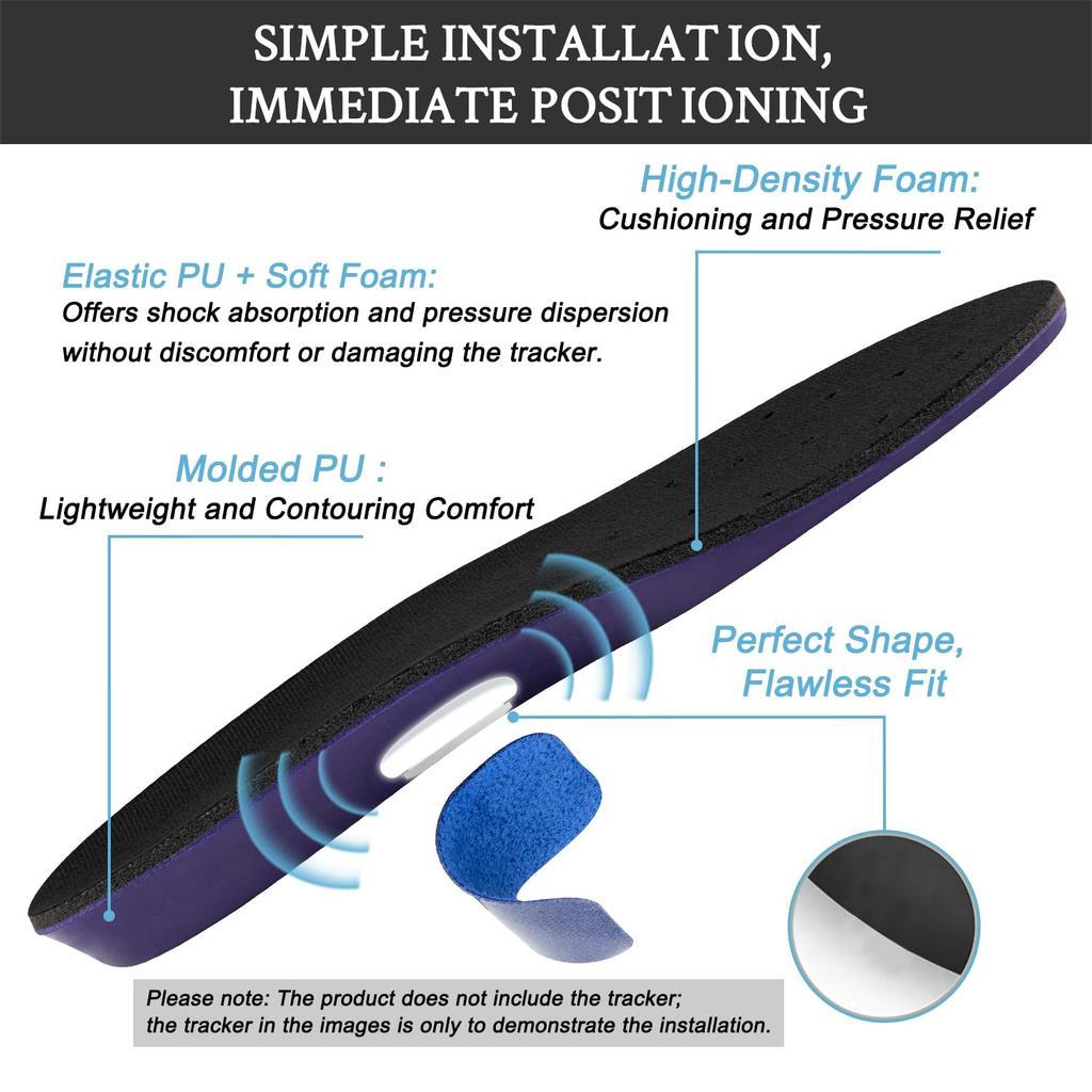 Insoles for Airtag Tracking Devices, Hidden Holder for Airtags, Comfortable and Secure Shoe Insoles for Children and Adults (Size: 21cm)