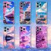 Coque de téléphone Train Fleur de Cerisier Art pour iPhone 17,16,15,14,13,12,11 Pro,Max,Plus,XR,Mini,E Transparente Couverture Complète Souple