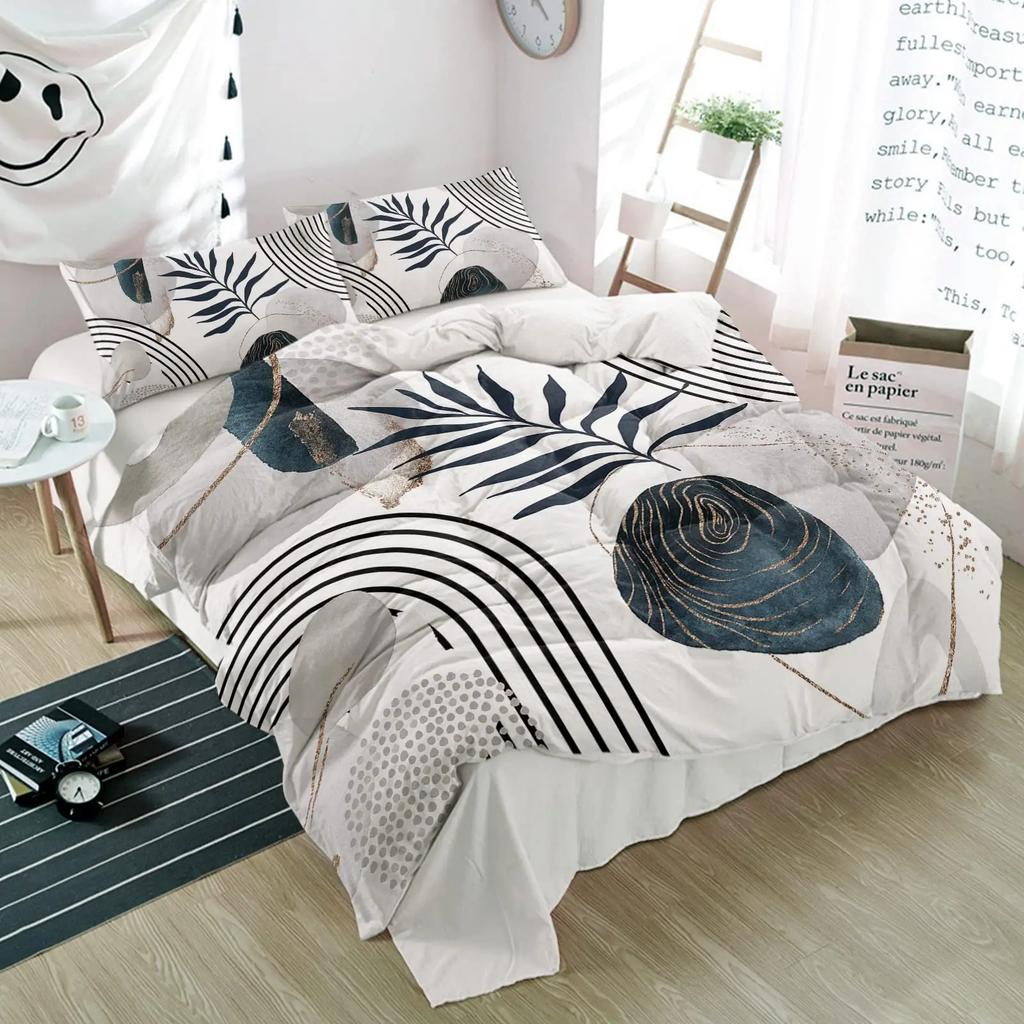 Mid Century Bohemian Abstract Duvet Cover Set Geometric Luxury Bedding Sets Tropical Palm Tree Plant Comforter Cover Set 2/3pcs
