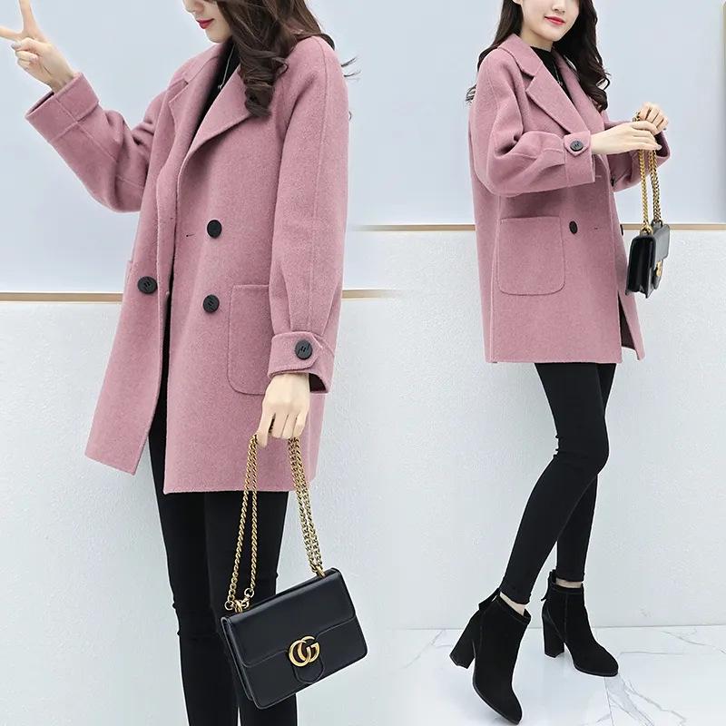 2024 Autumn/Winter Plus Size Slimming Wool Coat for Petite Women