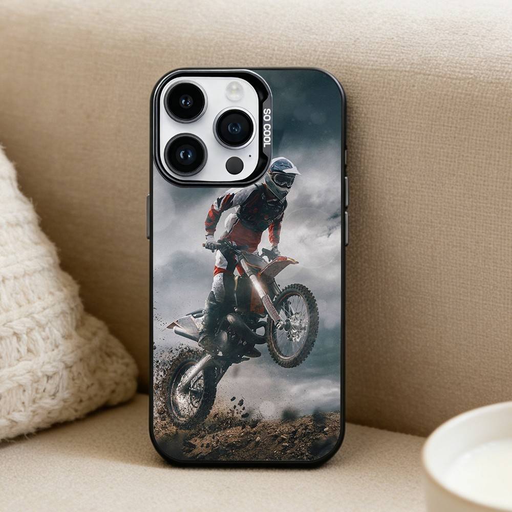 

Mountain Moto Bike Phone Case For iPhone 16,15,14,13,12,17,Pro,MAX Black Matte Shockproof Cover iPhone15pro