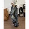 Women's Blue Y2k Oversize Jeans Harajuku Vintage Wide Leg Denim Trousers  Retro 2000s Style Boyfriend Jeans Pants Autumn