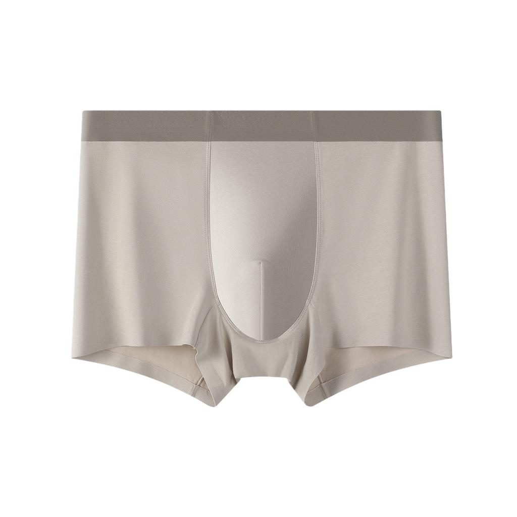 Modale Herrenunterwäsche aus Maulbeerseide 5A, antibakterielle Feile, atmungsaktive Flachwinkelhose, einfarbig, einfach und nahtlos