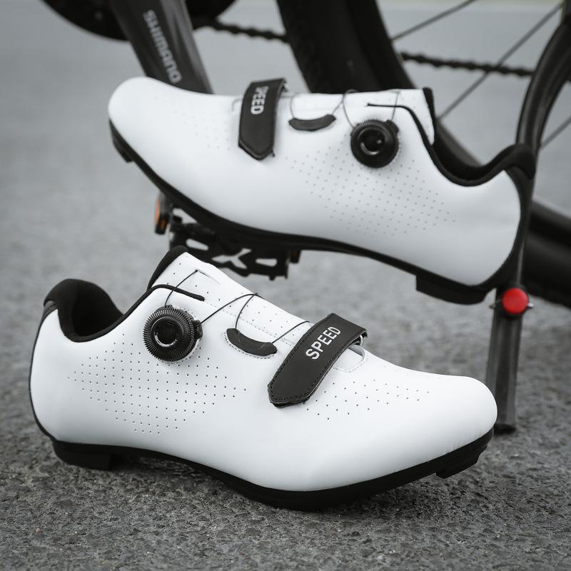 QX2001 Men's Women's Cycling Shoes With Low Cut Mountain Locks Road No Locks. Large Size Rotating Buckle Leather Surface