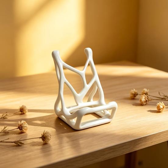 Mobile Phone Holder, 3D-Printed Skeleton-Inspired Phone Stand, Thin Lightweight Decorative Ornament for Desk Bedside Living Room Desktop
