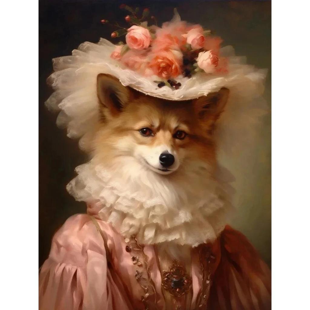 Vintage Palace Aristocrat Gorgeous Costume Animal Tiger Lion Deer Art Poster Canvas Paintings Wall Art Pictures Home Room Decor