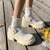 Patent Sztuczna Skóra Wysokie Obcasy Mary Jane Buty Kobiety Japoński Styl Klamra na Kostce Platforma Czółenka Kobieta Punk Jk Mundurek Lolita Buty 43