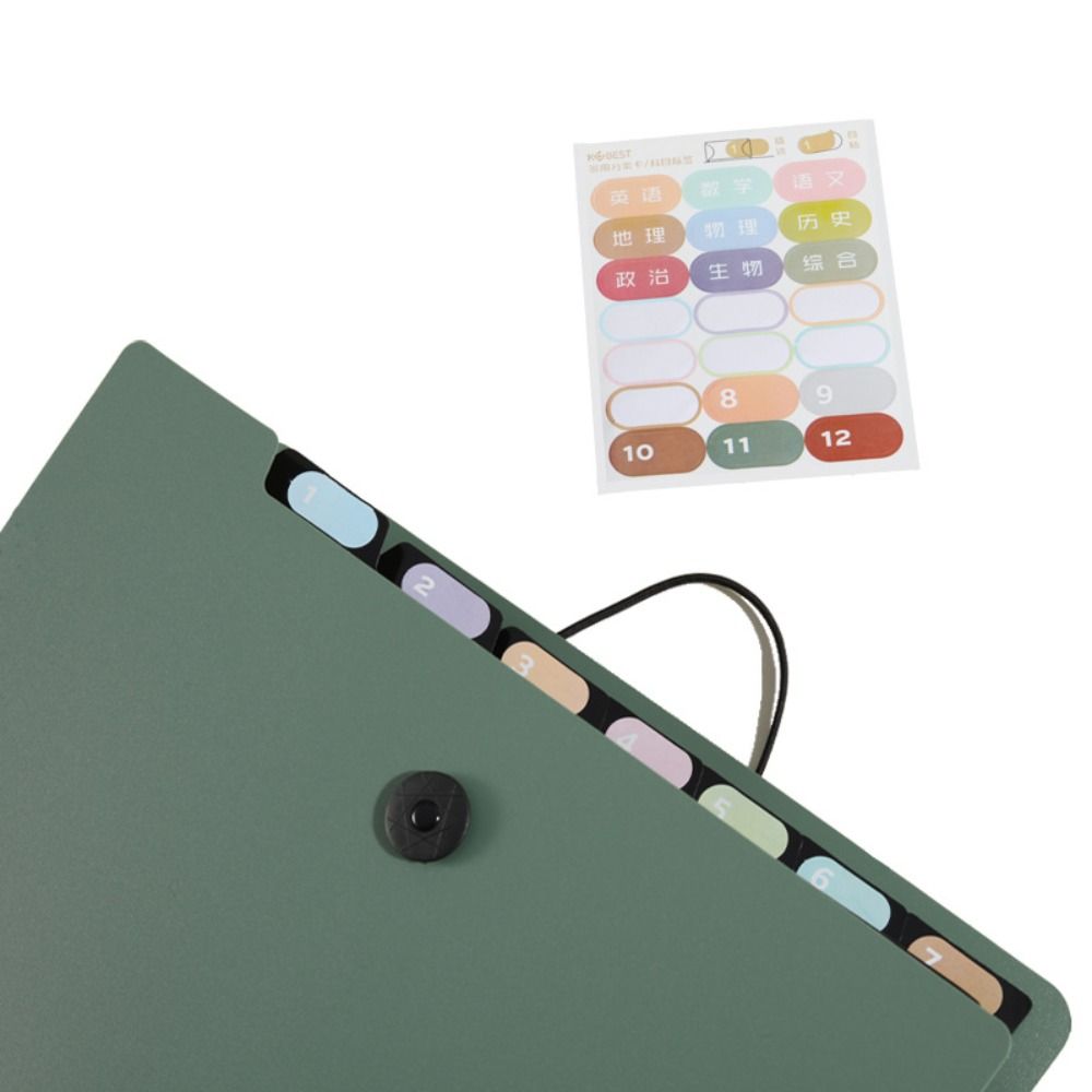 8 Layers A4 File Folder PP Expanding File Organizer Portable Document Storage Bag