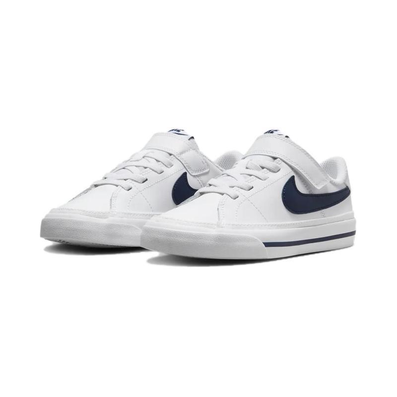 Nike Court Legacy Low Top Kids' Skateboarding Shoes White Blue Children Aged 3 7 Years Old Sneakers DA5381-125