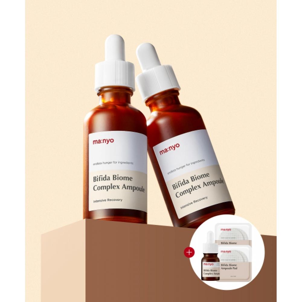 Manyofactory [2pack] Bifida Biome Complex Ampoule 50ml  + 12ml Ampoule+2 Free Pads NONE