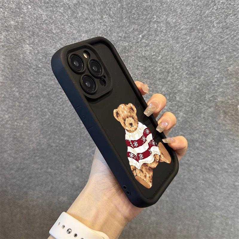 Cute Winter Bear Pattern Phone Case For Xiaomi Redmi Note 14 13 12 11 Pro Plus 4G 5G 12S 11S Redmi 15C 14C 13 Silicone Cover