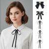 Pearl Black Ribbon Pin Solid Color Funerals Memorial Pin Simple Black Bow Necktie  Girl