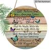 2D Flat, 1pc Round Aluminum Sign, "Amazing Grace" Christian Hymn Quote, Colorful Butterfly & Rustic Wood Design, Metal Wall Art, Ideal for Home