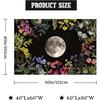 Moonlit Floral Tapestry Full Moon Blossom Motif Bedroom Headboard Wall Hanging Interior Design Style Room Decoration