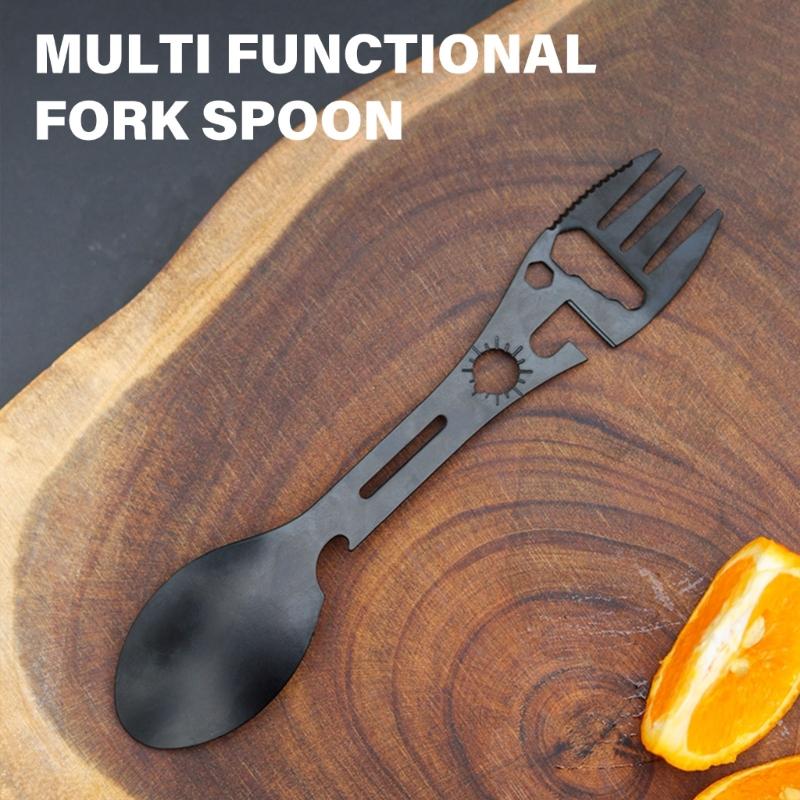 Picnics Hiking Pocket Cutlery Strong Waterproofed Bottle Openers Spoon Fork for Camping Hiking Backpacking Hunting