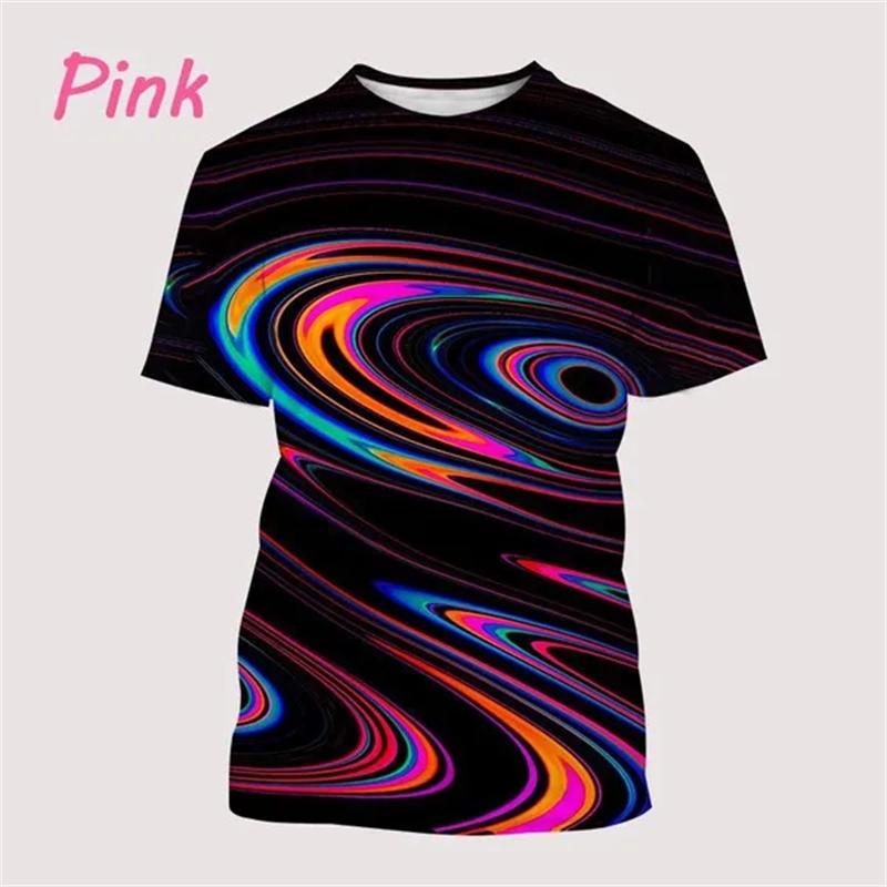 

Men s Summer Trend T Shirt 3D Printed Geometric Vertigo Short Sleeve T-Shirts For Men Women Psychedelic T-shirt Breathable Tops XXS