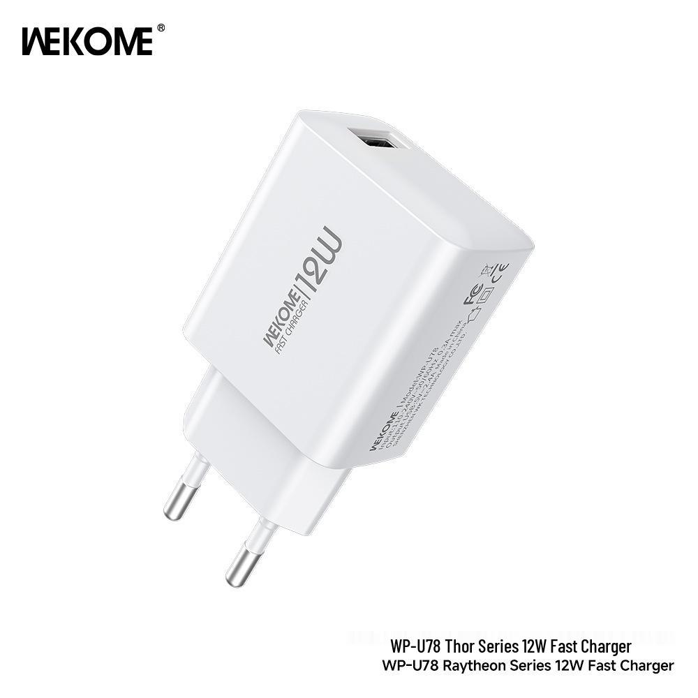 Wekome Thor 12W Fast Charger for Apple & Huawei Phones, 5V/2.4A Compatibility