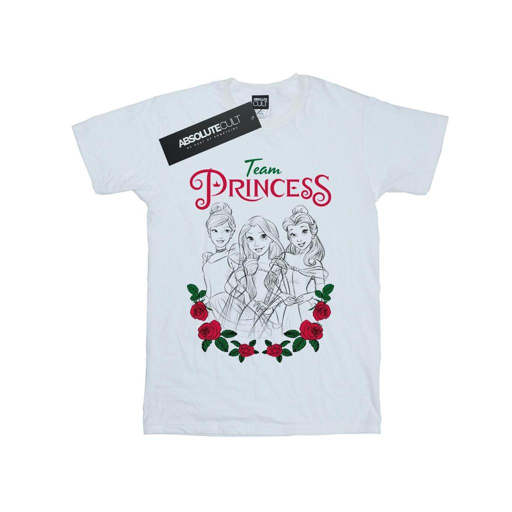 Disney Princess Womens/Ladies Flower Team Cotton Boyfriend T-Shirt