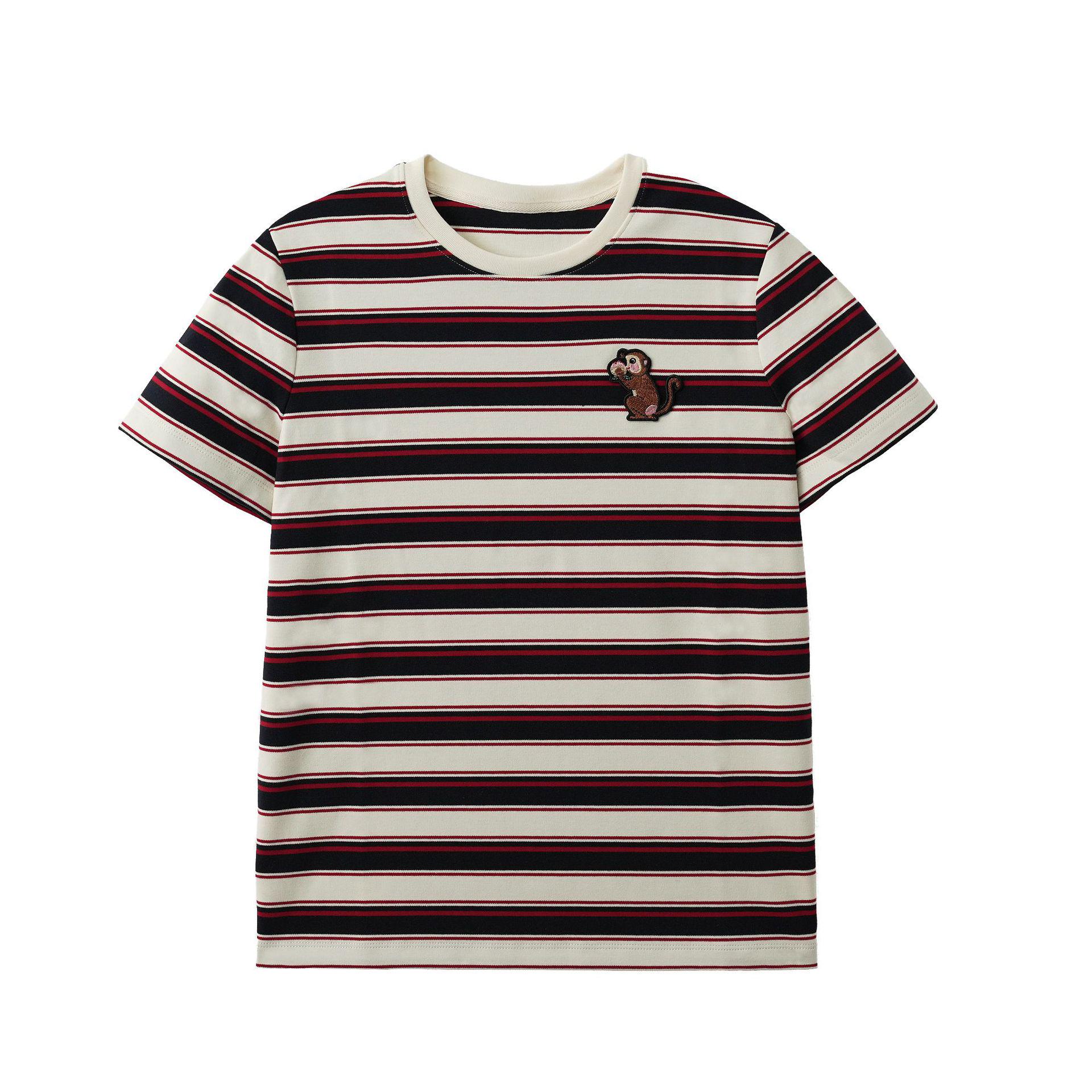 Women s Winter 2025 Embroidered Horse Logo Striped Knit T-Shirt Large