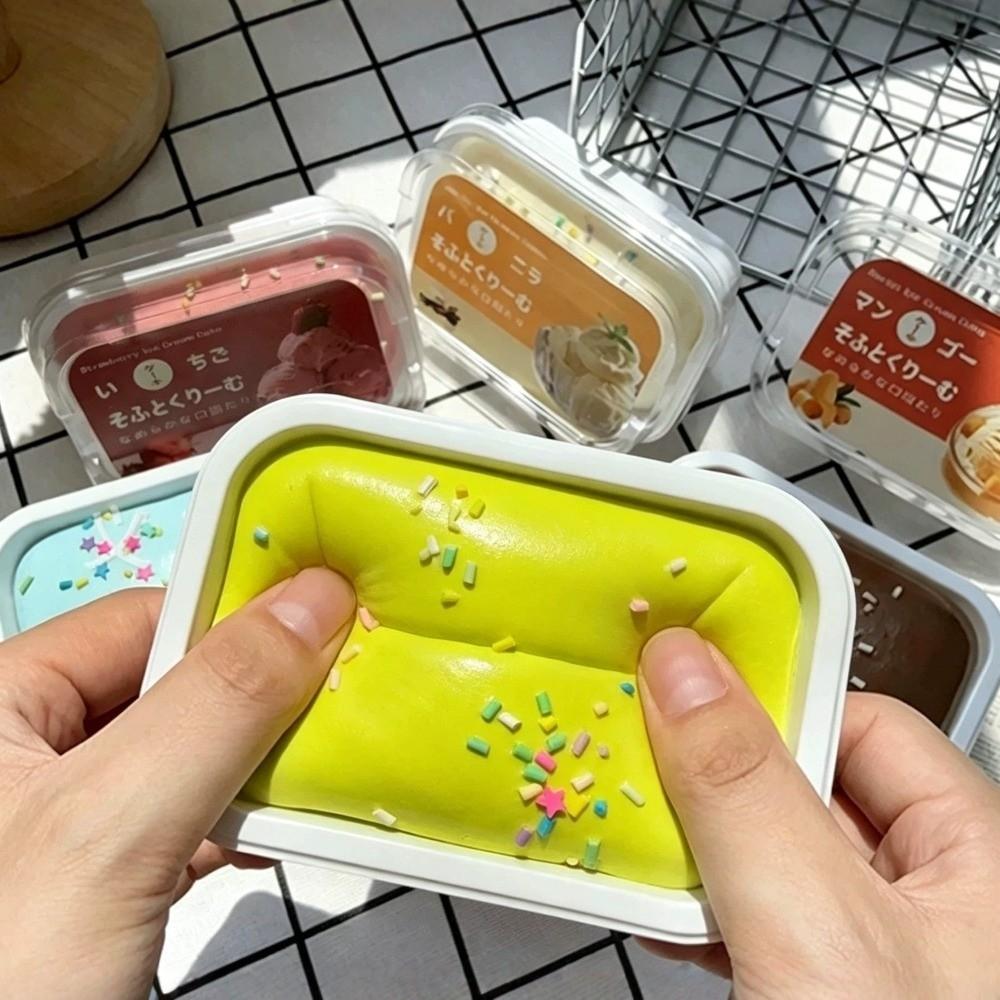 Superweiches klebriges Boxkuchen-Squishy-Spielzeug zur Angstlinderung Realistischer Kuchen zum Kneten Kinderspielzeug