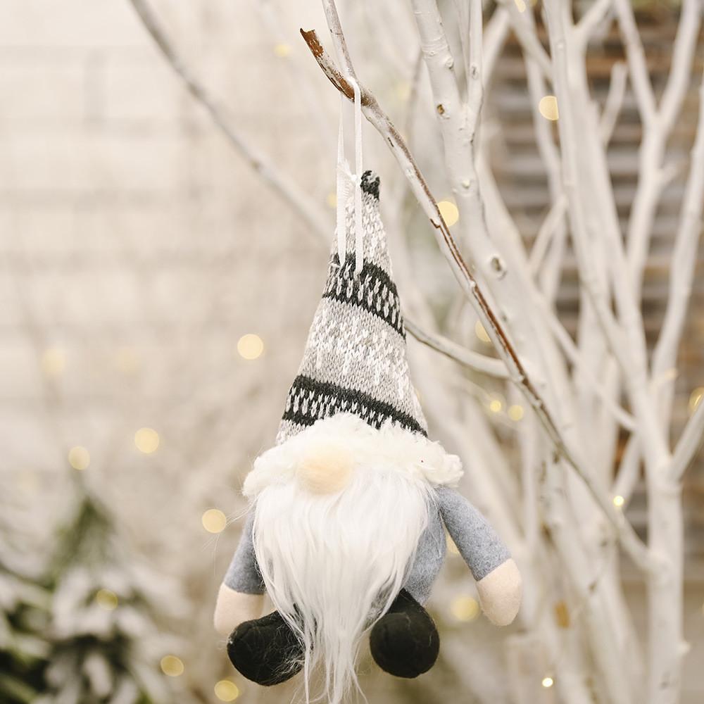 Charming Knitted Hat Forest Old Man Hanging Ornament For Christmas Decoration