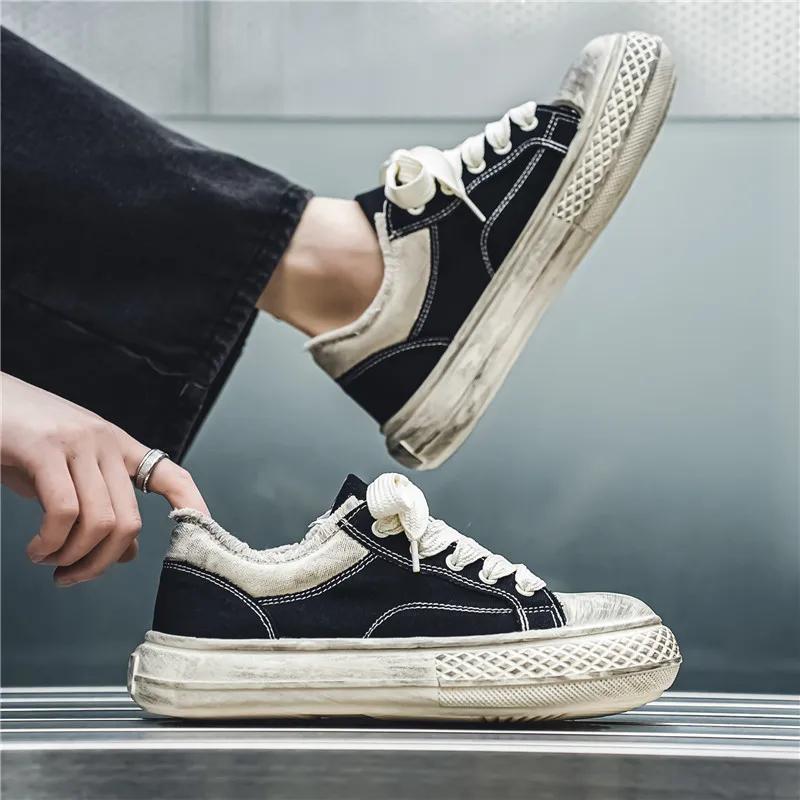 Nowe oddychające i modne wzornictwo z grubą podeszwą do starych, codziennych butów z płótna. Uniwersalne i modne buty męskie w rozmiarze 39-44